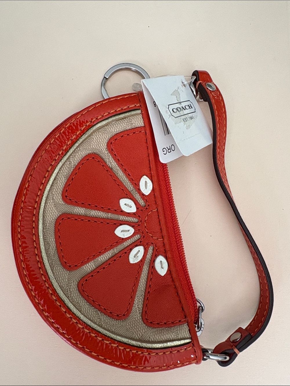 New Vintage Coach Orange Fruit Coin Purse